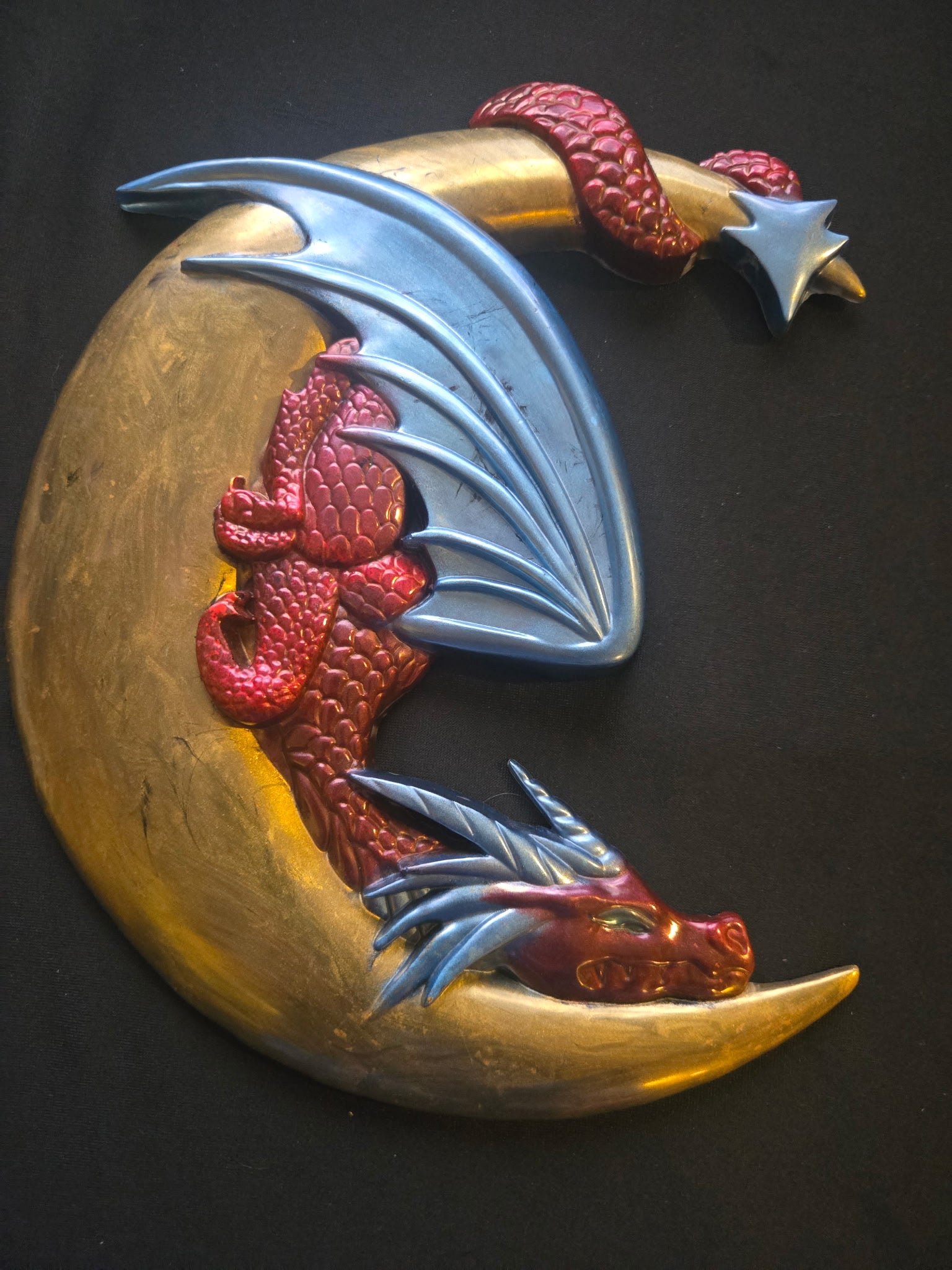 Dragon on the moon wall art