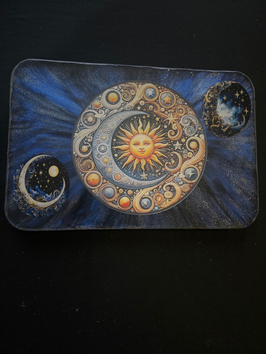Sun and moon wall plaque