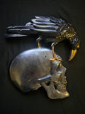 Crow on a skull wall art