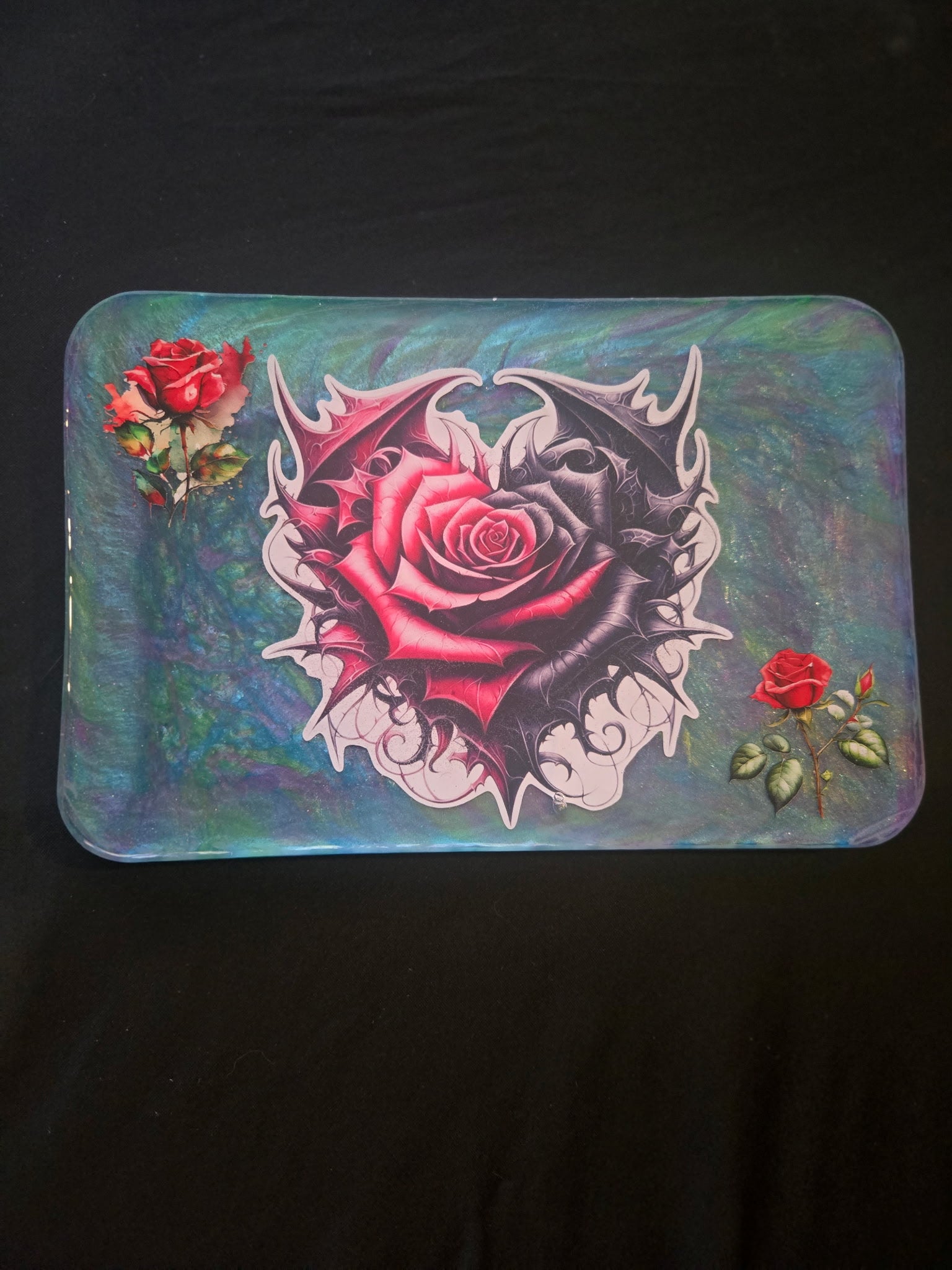 Rose heart wall plaque