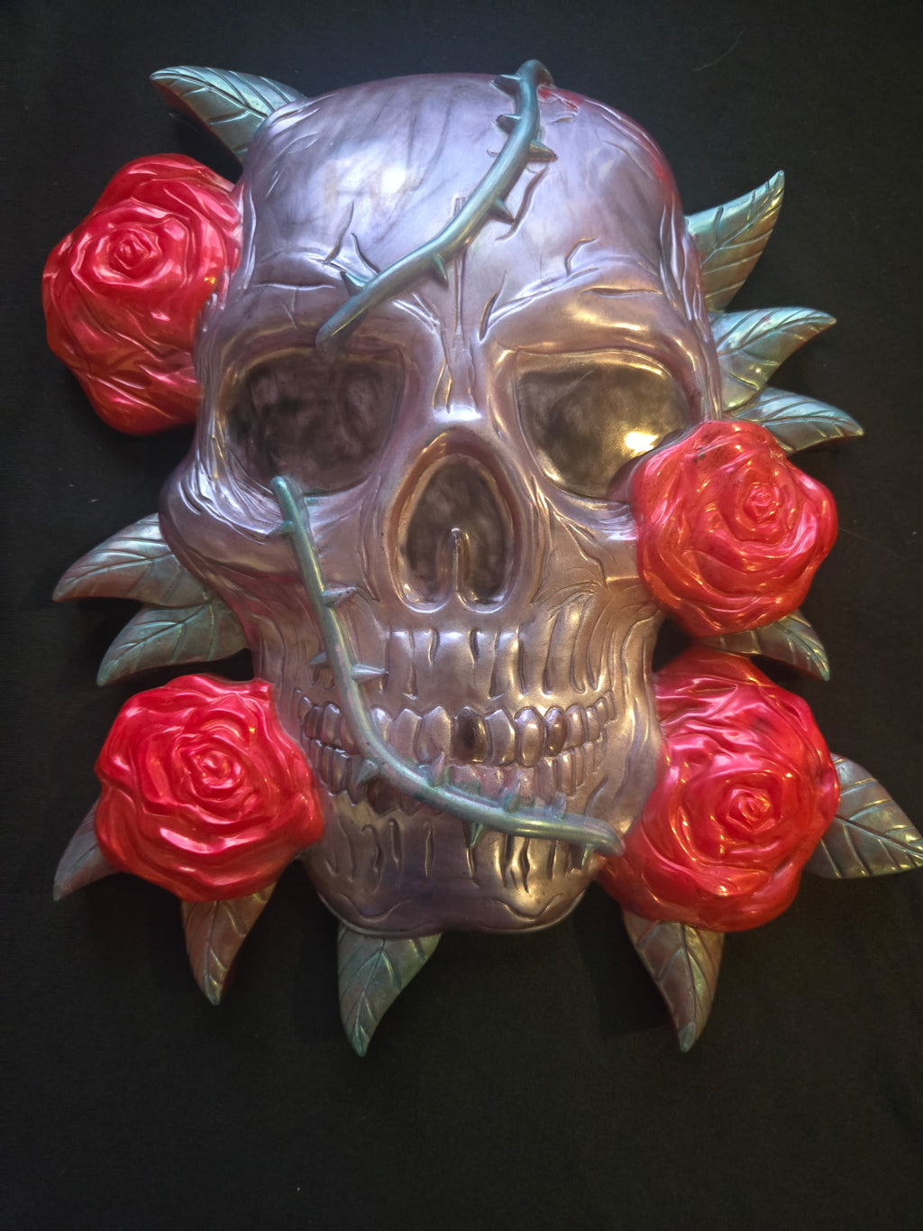 Flower skull wall art