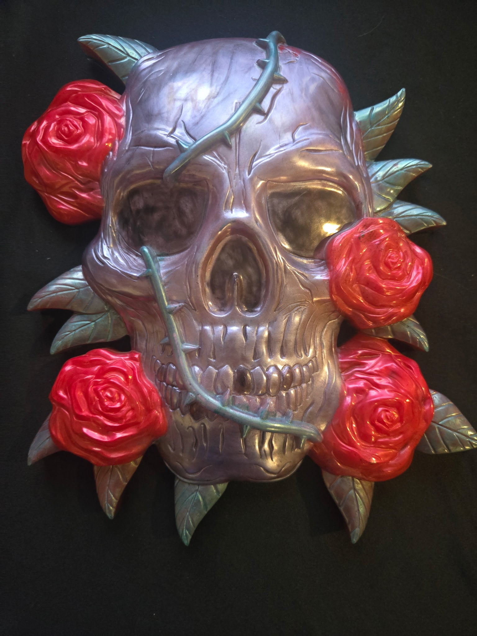 Flower skull wall art