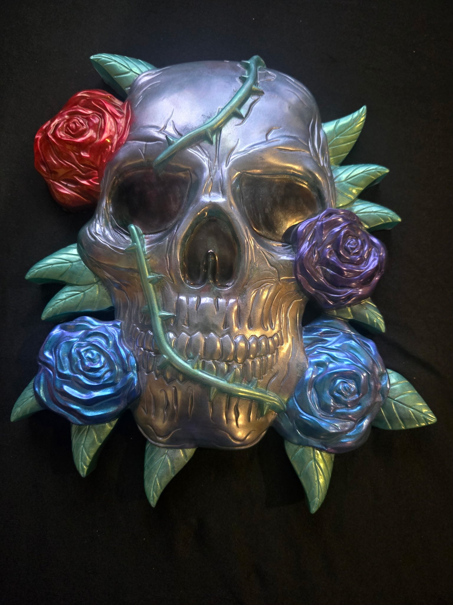 Flower skull wall art